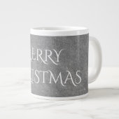 Merry Kerstalkboard Typografie Black White Grote Koffiekop (Voorkant rechts)