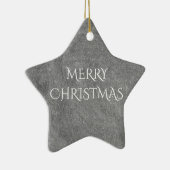 Merry Kerstalkboard Typografie Black White Keramisch Ornament (Rechts)