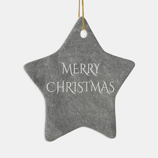 Merry Kerstalkboard Typografie Black White Keramisch Ornament (Rechts)
