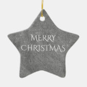 Merry Kerstalkboard Typografie Black White Keramisch Ornament (Voorkant)