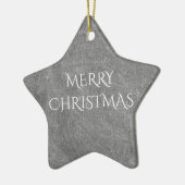 Merry Kerstalkboard Typografie Black White Keramisch Ornament (Links)