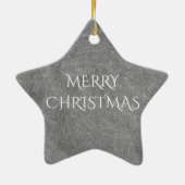 Merry Kerstalkboard Typografie Black White Keramisch Ornament (Achterkant)