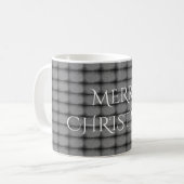 Merry Kerstalkboard Typografie Black White Koffiemok (Voorkant links)