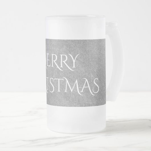 Merry Kerstalkboard Typografie Black White Matglas Bierpul (Voorkant rechts)