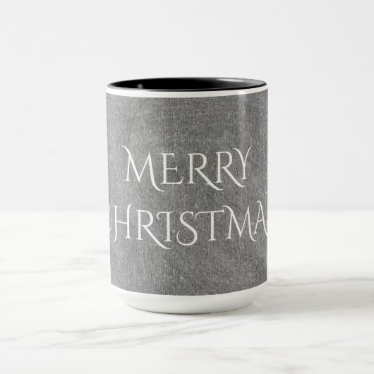 Merry Kerstalkboard Typografie Black White Mok (Midden)
