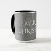 Merry Kerstalkboard Typografie Black White Mok (Voorkant links)