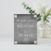 Merry Kerstalkboard Typography Holly Feestdagenkaart (Staand voorkant)