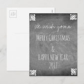 Merry Kerstalkboard Typography Holly Feestdagenkaart (Voorkant / Achterkant)