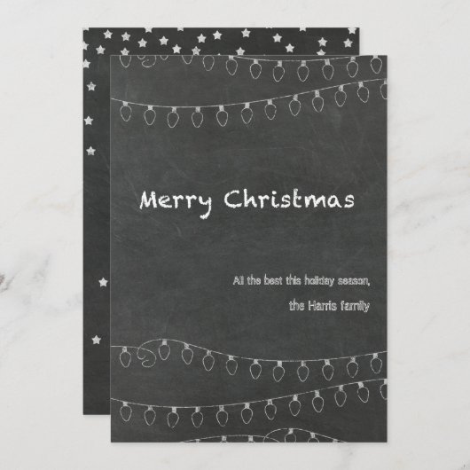 Merry-kerstalkbordontwerp Feestdagenkaart (Voorkant / Achterkant)