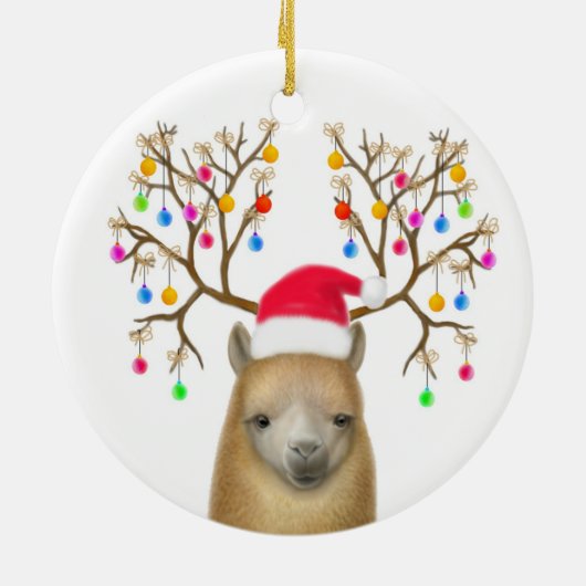 Merry Kerstalpaca Ornament (Achterkant)