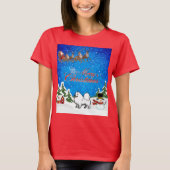 Merry KerstAmerican Eskimo Dog T-shirt (Voorkant)