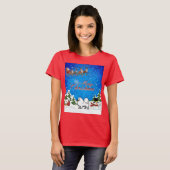 Merry KerstAmerican Eskimo Dog T-shirt (Voorkant volledig)