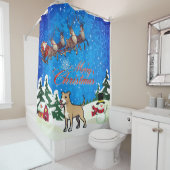 Merry KerstAmerican Pitbull Terrier Douchegordijn