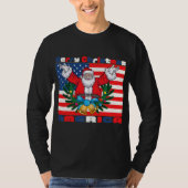 Merry KerstAmerika Santa Claus Funny Usa T-shirt (Voorkant)