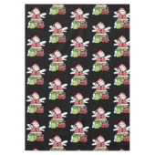 Merry KerstAngel Black Tablecloth Tafelkleed (Voorkant)