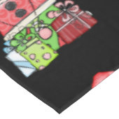 Merry KerstAngel Black Tablecloth Tafelkleed (Gekanteld)