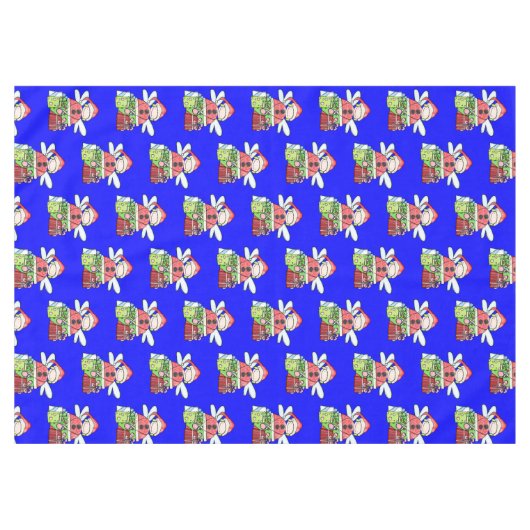 Merry KerstAngel Blue Tablecloth Tafelkleed (Voorkant (Horizontaal))
