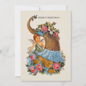 Merry KerstAngel Coins Cornucopia Rozen Kaart (Voorkant)