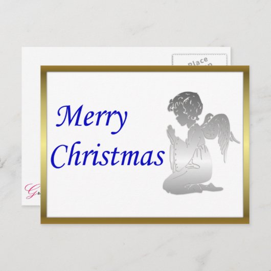 Merry KerstAngel Feestdagenkaart (Voorkant / Achterkant)