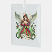 Merry KerstAngel Glas Ornament (Voorkant links)