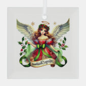 Merry KerstAngel Glas Ornament (Achterkant)