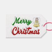 Merry KerstAngel rood script Cadeaulabel (Voorkant (Horizontaal))