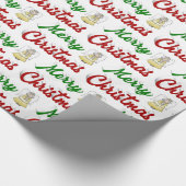 Merry KerstAngel rood script Cadeaupapier (Hoek)