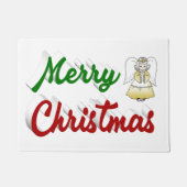 Merry KerstAngel rood script Deurmat (Voorkant)