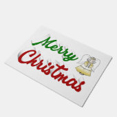 Merry KerstAngel rood script Deurmat (Schuin)