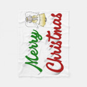 Merry KerstAngel rood script Fleece Deken (Voorkant)
