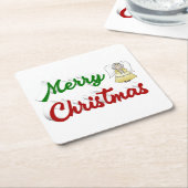 Merry KerstAngel rood script Kartonnen Onderzetters (Schuin)