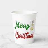 Merry KerstAngel rood script Papieren Bekers (Achterkant)