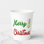 Merry KerstAngel rood script Papieren Bekers (Voorkant)