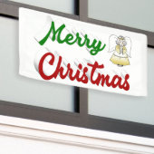 Merry KerstAngel rood script Spandoek (Buitenkant Gebouw)