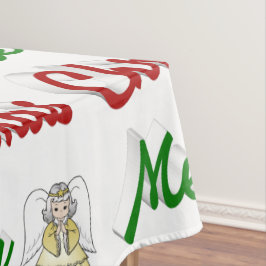 Merry KerstAngel rood script Tafelkleed