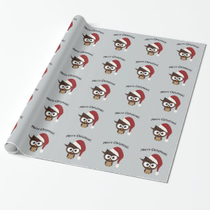 Merry KerstAngry Owl Cadeaupapier