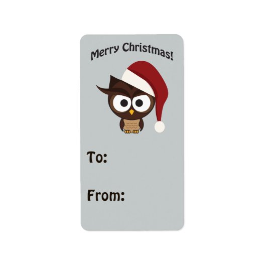 Merry KerstAngry Owl Etiket (Voorkant)