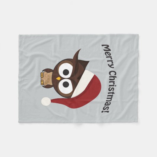 Merry KerstAngry Owl Fleece Deken (Voorkant (Horizontaal))