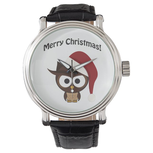 Merry KerstAngry Owl Horloge (Voorkant)