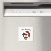 Merry KerstAngry Owl Magneet (Insitu (Vaatwasser))