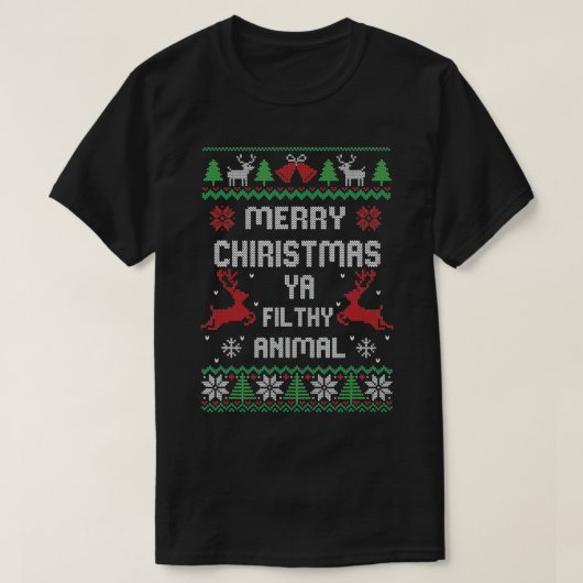 Merry KerstAnimal Filthy Ya-gigapixel-standa T-shirt (Design voorkant)