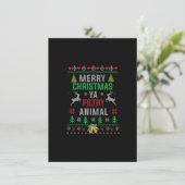 Merry KerstAnimal Filthy Ya Shirt Funny Xmas  Kaart (Staand voorkant)