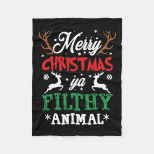 Merry KerstAnimal Filthy Ya Xmas Pajama Fleece Deken