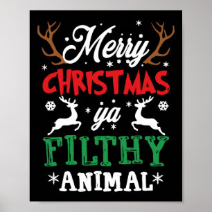 Merry KerstAnimal Filthy Ya Xmas Pajama Poster