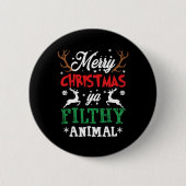 Merry KerstAnimal Filthy Ya Xmas Pajama Ronde Button 5,7 Cm (Voorkant)