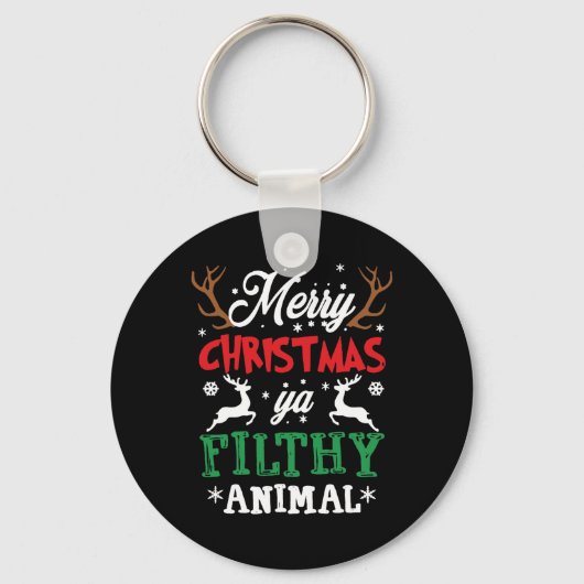 Merry KerstAnimal Filthy Ya Xmas Pajama Sleutelhanger (Voorkant)