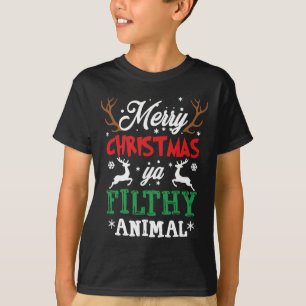 Merry KerstAnimal Filthy Ya Xmas Pajama T-shirt