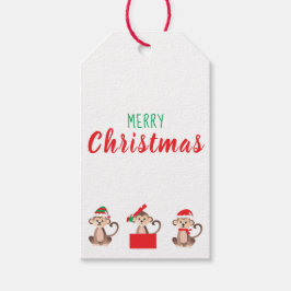 Merry Kerstapenpatroon Cadeaulabel