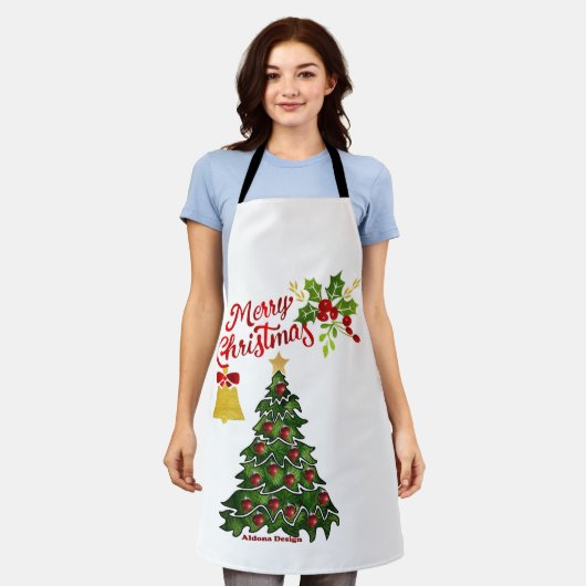 Merry Kerstappron Schort (Gedragen)