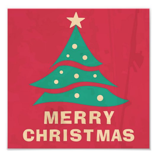 Merry kerstarestructuur foto afdruk (Voorkant)